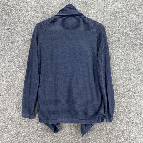 Theory Cardigan Women P Petite Blue Cotton Open Front Long Sleeve Casual Solid - Picture 2 of 9